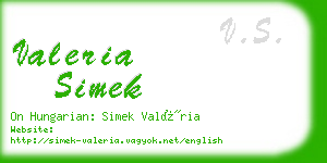 valeria simek business card